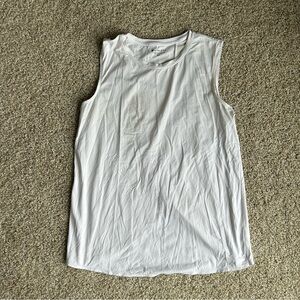 Athleta Tall White Muscle Tank Top with Cross Back